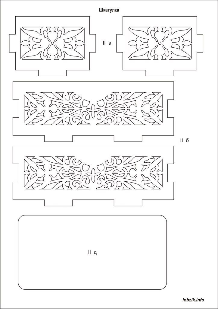 Чертеж деревянной шкатулки