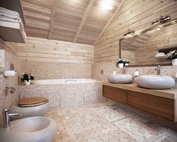 Ванная комната в доме из бруса