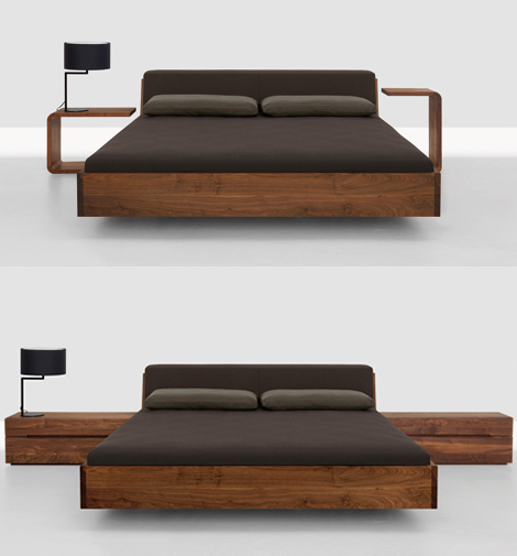 zeitraum fusion solid wood beds 2 Solid Wood Beds   Fusion bed with upholstered headboard by Zeitraum
