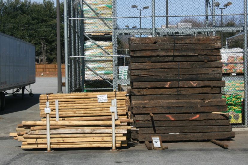 Railroad ties can be purchased or reclaimed.