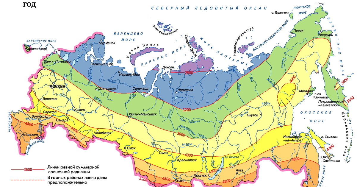 Климатические зоны россии карта с городами