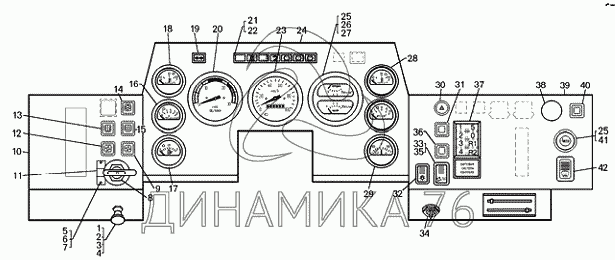 Полка на панель приборов маз