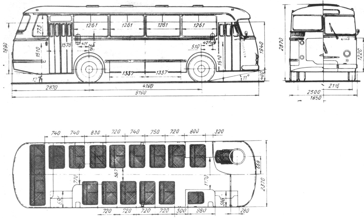 Остановка для автобусов чертеж