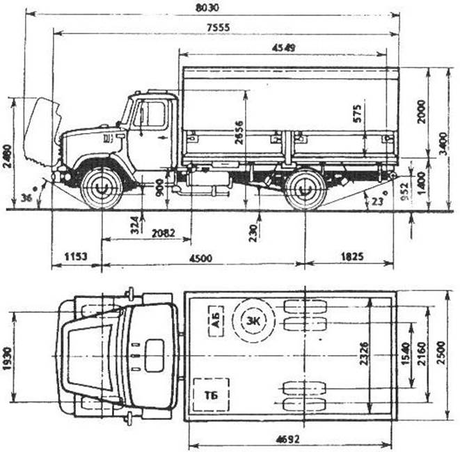 Габариты автомобиля зил 130