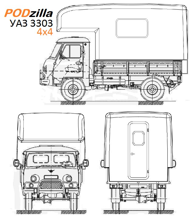 Размеры уаз 3303 бортовой