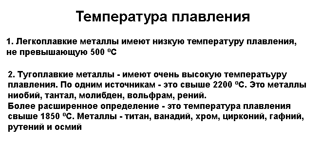 определение тугоплавких металлов
