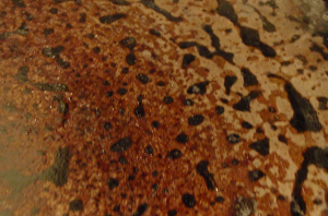 cast iron skillet seasoning closeup