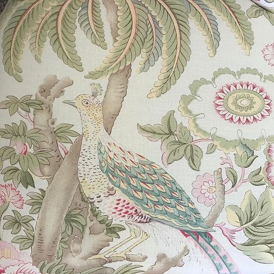 thicket in bright bloom linen polyamide fabric by schumacher