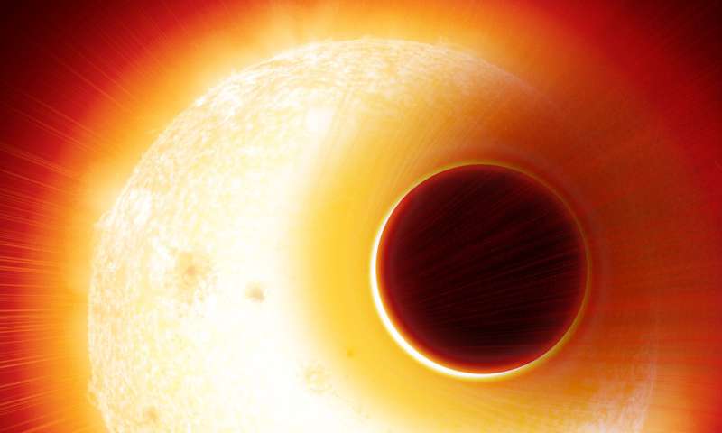 A helium exoplanet inflated like a balloon, research shows. Credit: Denis Bajram Helium exoplanet inflated like a balloon, research shows