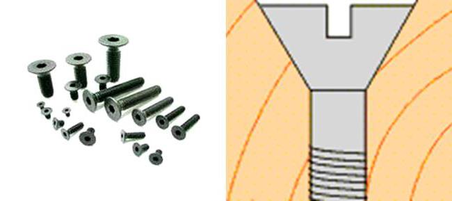 bolt with countersunk head and hexagon