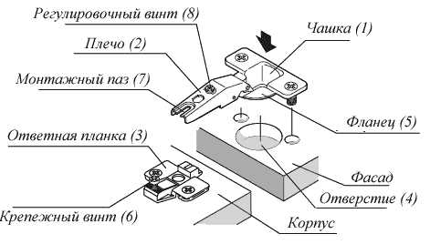 Петля накладная чертеж