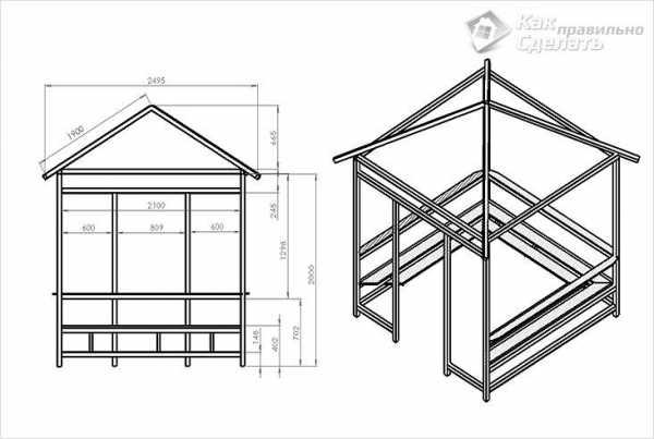 Беседка 4х4 чертеж
